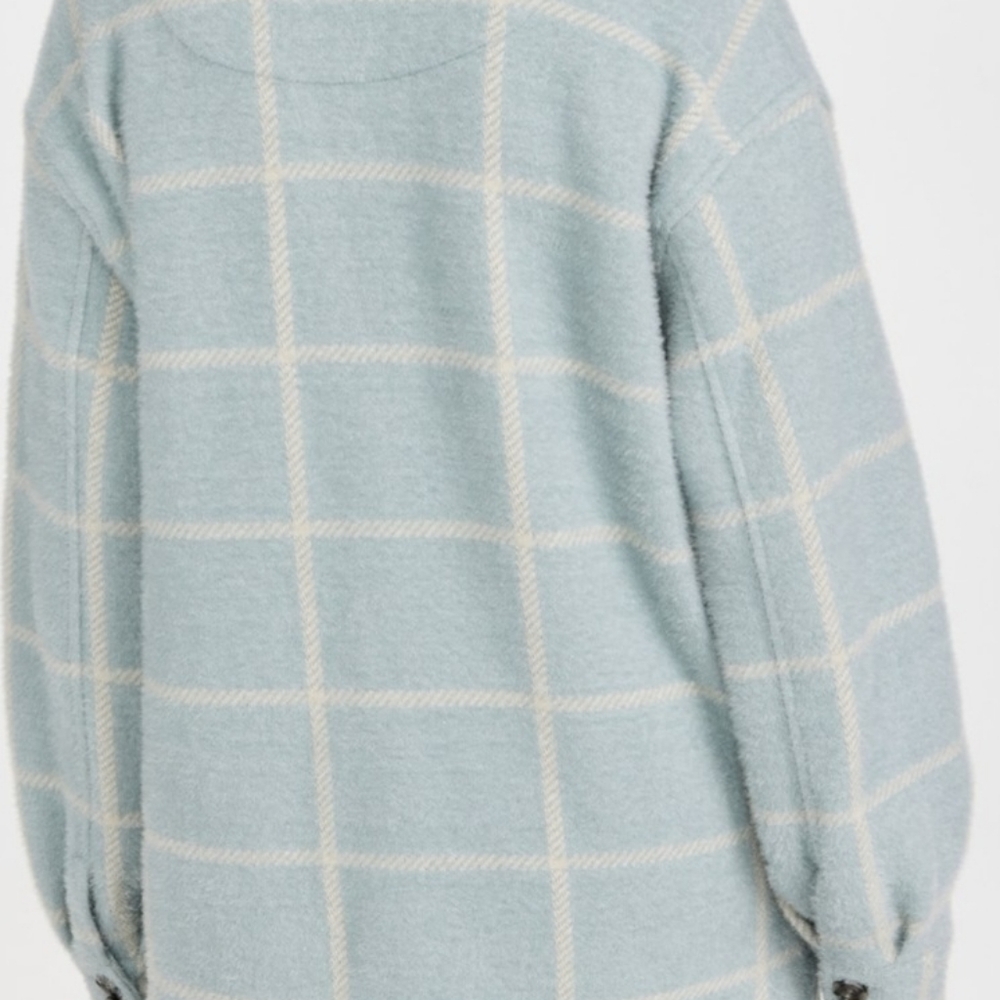 Z SUPPLY Tucker Plaid Shacket/Coat, NWOT, S, Morning Fog - Exc Quality!!🩵🤍 - Picture 4 of 16